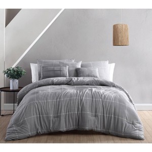 Rhys Plaid Enzyme Washed Comforter Set - Geneva Home Fashion - 1 of 4