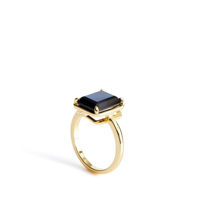 Vera Bradley Women's Outlet 14k Gold Plated Emerald Cut Gemstone Ring