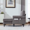Upholstered Chaise Lounge Recliner Sleeper Sofa Bed Lazy Single Sofa Leisure Reading Couch with Side Pockets, Chenille - ModernLuxe - 2 of 4