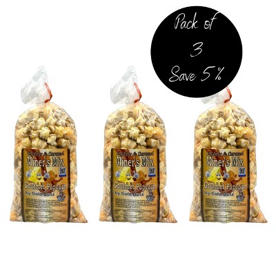 Gold Dust Kettle Corn 2 oz Miner's Mix Caramel & Cheese Popcorn Mix Non-GMO - Pack of 3