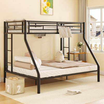 Whisen Metal Bunk Bed with Ladder and Guardrails