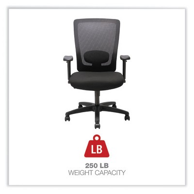 Executive High-Back Black Mesh & Fabric Swivel Chair with Adjustable Arms