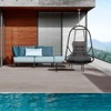 Okak Outdoor Egg Chair with C Type Bracket, Outdoor Hanging Chair with Cushion and Pillow, Outdoor Accent Chair for Garden, Backyard - 3 of 4