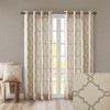 DSVIMOY 1pcs Fretwork Print Grommet Top Window Curtain Panel for Living Room, Bedroom, Beige&Grey, 84"*50"*0.13" - 4 of 4
