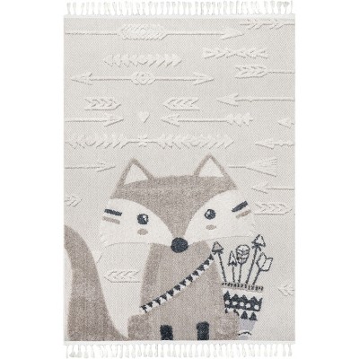 Image of Nuloom Ailsa Fox Kids Tasseled Indoor Area Rug, 4' x 6', Beige