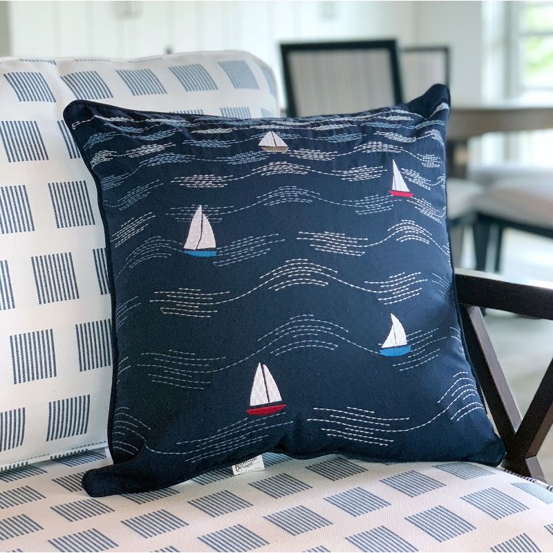 RightSide Designs Cape Series Modern Waves Indoor Outdoor Throw Pillow, 3 of 6