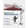 10FT Cantilever Patio Umbrella, Offset Hanging Umbrella with Cross Base, Crank Lift & Tilt for Maximum Shade Coverage - 4 of 4