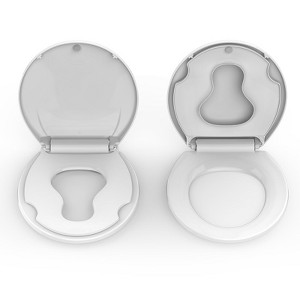 Round Toilet Seat with Built-in Toddler Seat for Easy Potty Training Slow Close Feature,Easy Install and Clean, Perfect for Both Adults and Children - 1 of 4