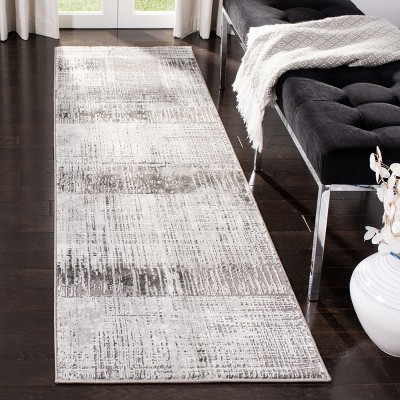 Modern Abstract Swirls Grey/Dark Grey Synthetic Area Rug