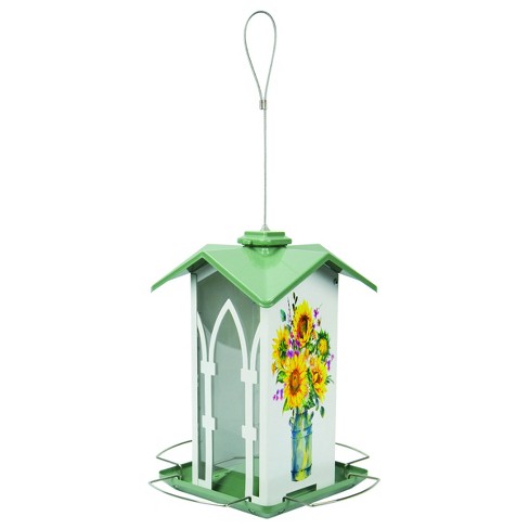 Nature's Way Bird Products Country Cottage Gazebo Bird Feeder - White/Green  (1.56 Quart)