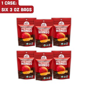 Mavuno Harvest Organic Dried Mango Dipped in Dark Chocolate Fruit Snacks, All Natural Vegan Treat, Bursting with Flavor, 3 oz Bags - 6 PK - 1 of 4