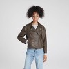 Women's Faux Leather Biker Jacket - Wild Fable™ - 4 of 4