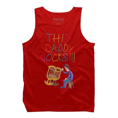 Men's Design By Humans Cute This Daddy Rocks The Baby By walrusindsutries Tank Top