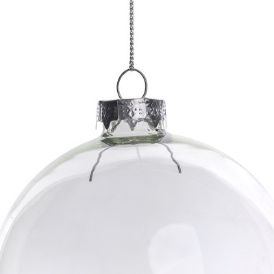Clear Frosted Glass Christmas Ball Ornament Set