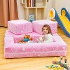 Hooseng Glow in The Dark Kids Modular Sofa, 3-in-1 Convertible Toddler Play Couch with Memory Foam & Floor Cushion for Playroom & Bedroom - 2 of 4