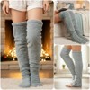 Wrapables Fuzzy Thigh High Socks, Plush Over the Knee Winter Sleeping Slipper Stockings, Long Furry Leg Warmers - 3 of 4