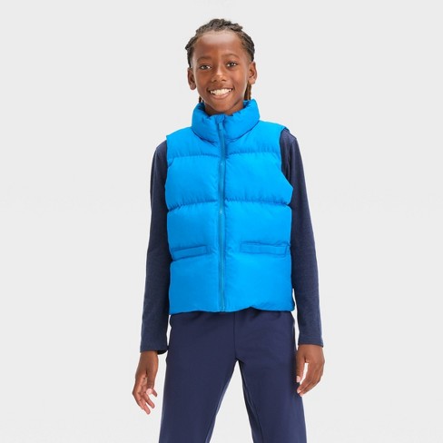 Boys' Puffer Vest - All In Motion™ Blue M : Target