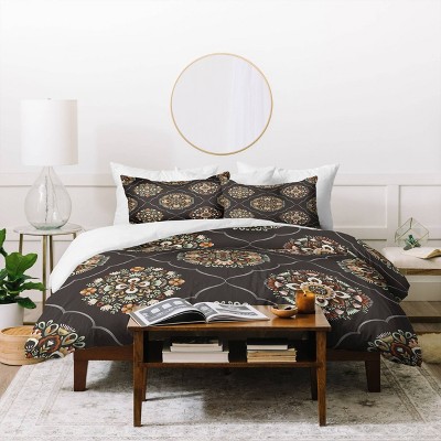 Deny Designs 3pc Queen Ivy Mandalas Polyester Comforter & Sham Set Black/White - Deny Designs: Bohemian Reversible Bedding, Lightweight — фото 3