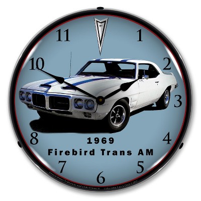 Collectable Sign & Clock | 1969 Firebird Trans Am LED Wall Clock Retro/Vintage, Lighted