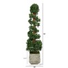 Nearly Natural 70-in English Ivy Topiary Spiral Artificial Tree in White Planter (Indoor/Outdoor) - 2 of 4