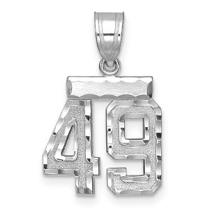 Black Bow Jewelry 14k White Gold, Varsity Collection, Small D/C Pendant, Number 49 - 1 of 3