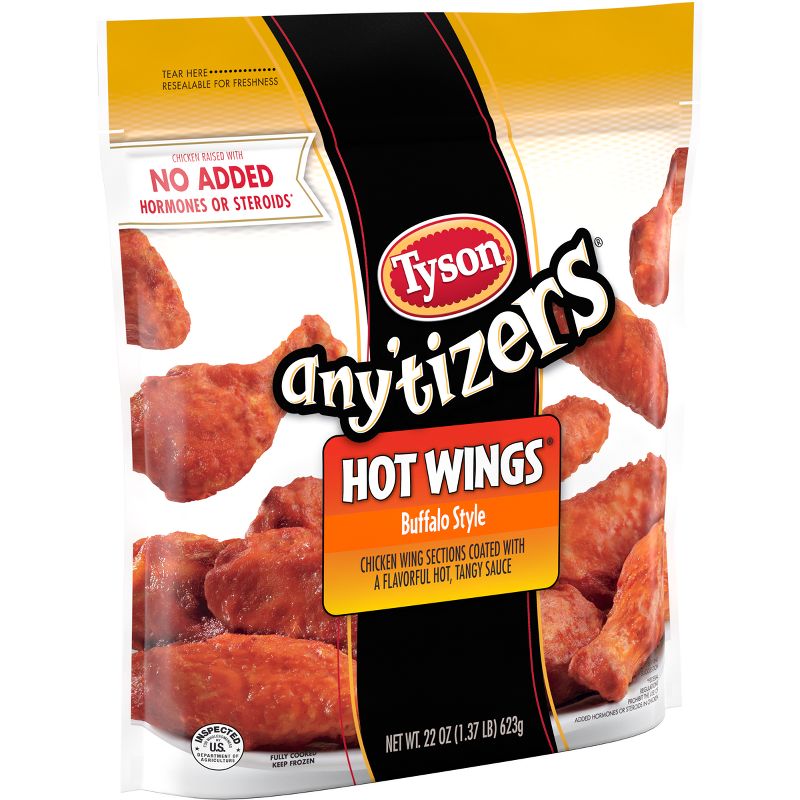 Tyson Any&#39;tizers Bone-In Buffalo Chicken Hot Wings - Frozen - 22oz, 5 of 8