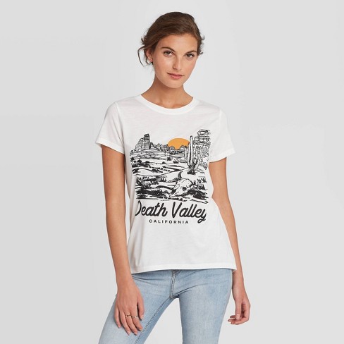 Women's Short Sleeve Death Valley Graphic T-shirt - Awake White S : Target