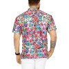 LA LEELA Mens Hawaiian Shirts Short Sleeve Button Down Shirt Floral Shirt Men Beach Casual Vacation Shirts for Men M Allover Flowers, Autumn Pink - 4 of 4