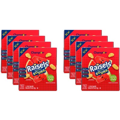 Raisels Raisins Golden Raisin Sours Watermelon Shock - Case of 8 - 4.9 oz