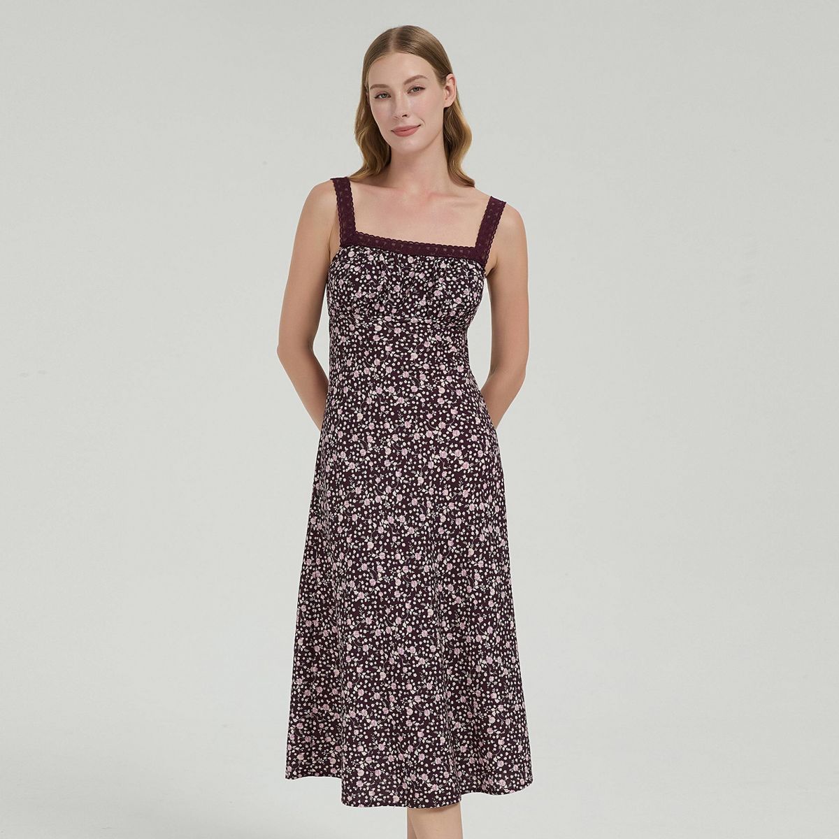Women's Embroidered Strap Midi A-Line Dress - Universal Thread™