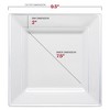 Smarty Had A Party 9.5" White w/ Silver Square Rim Plastic Dinner Plates - 120 pcs - 3 of 4