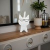 Sagebrook Home 8" Porcelain Kitten Statue - White Kitty with Glasses Decorative Sculpture - Contemporary Creative Home or Office Table or Desktop - 2 of 4