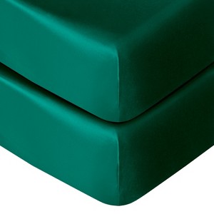Silk Satin Fitted Crib Sheet, Super Soft Toddler Fitted Sheets for Standard Crib and Toddler Mattresses, 28x52 Inches - NTBAY - 1 of 4