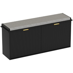 HOMCOM Shoe Bench with Padded Seat Cushion and Flip-Drawer, Entryway Bench - 1 of 4