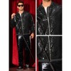 INSPIRE CHIC Men's Zipper Festival Disco Sparkly Sequin Baseball Bomber Jacket - 4 of 4
