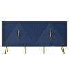 Storage Cabinet With Wave Geometric Design, Accent Cabinet With Adjustable Conical Legs,  Modern Cabinet-Cuddlewood - 3 of 4