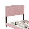 Full Size Upholstered Platform Bed with Tufted Headboard, Velvet Frame, Rivet Trim Design, No Box Spring Needed, Modern Style-Maison Boucle - 4 of 4