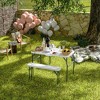 Resenkos Portable Folding Camping RV Picnic Table and Bench Set,White - 4 of 4