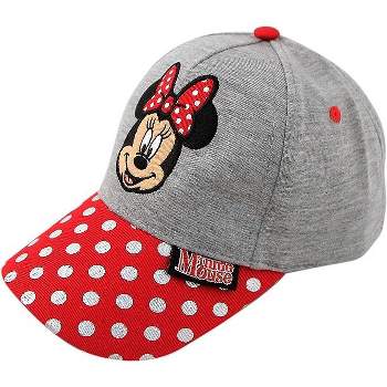 Minnie Mouse Baseball Cap-4-7 Years- Grey/Red Polka Dots