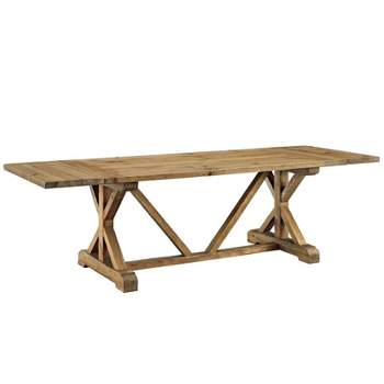 Den Wood Extendable Dining Table Brown - Modway