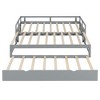 Okak Twin Size Extending Design Daybed with Trundle/Drawers & Safety Rails,Solid Wood Platform Bed Frame for Teens,Adults - 3 of 4