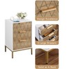 PAGED Nightstand with Storage Drawer and Open Shelf, Modern Wooden Side Table, Bedside Cabinet for Bedroom, Living Room - 4 of 4