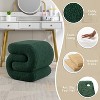 Upholstered Ottoman S-shape Makeup Vanity Stool Footstool, Velvet/Teddy - ModernLuxe - 4 of 4