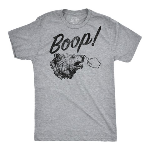 Мужские футболки Crazy Dog T-Shirts, Inc. Mens Funny T Shirts Boop Sarcastic Bear Graphic Novelty Tee for Men - Crazy Dog Men's T Shirt for Animal Lovers Light Grey L