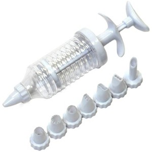 Chef Craft Dessert / Cake Icing Syringe with 8 Decorating Nozzle Tips - 1 of 3