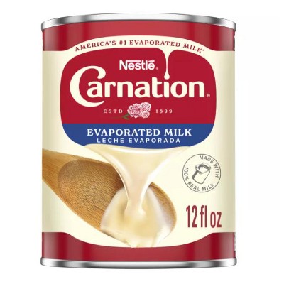 Nestle Carnation Liquid Evaporated Milk, Vitamin D Added, 12 fl oz Can (Pack of 2)