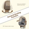 Outdoor Egg Chair, Swing Chair With 4 Pillows, Thick Soft Padded Back And Arm, Swivel Base, Adjustable Foot Pads - 4 of 4