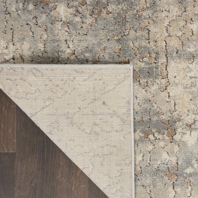 Reversible Abstract Gray Synthetic 5' x 7' Area Rug