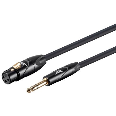 Monoprice XLR Female to 1/4 Inch TRS Male Cable - 6 Feet - Black | 16AWG, Gold Plated - Stage Right Series