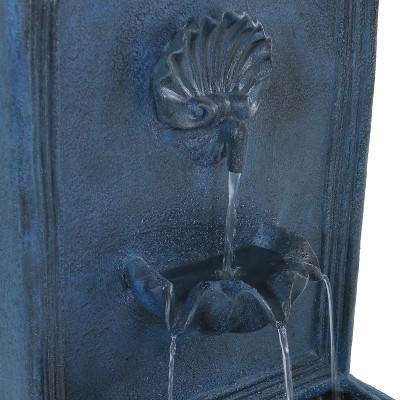 Seaside Lead Polystone 27" Outdoor Wall-Mount Water Fountain